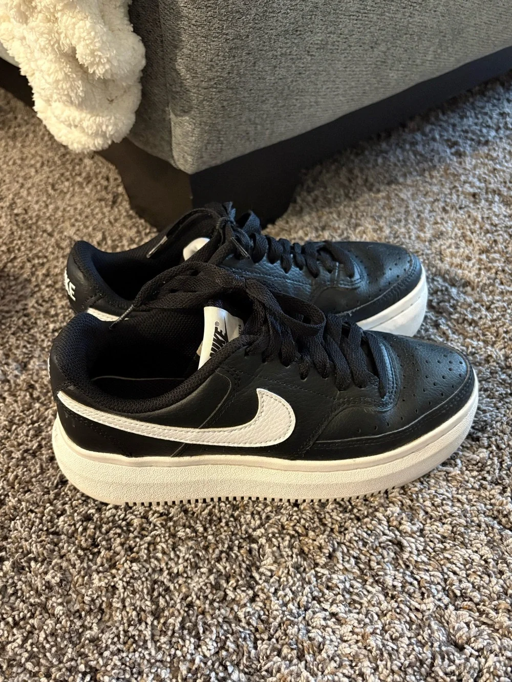 Nike Black and White Court Vision Alta Platform Sneakers (7)